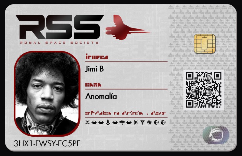 Tarjeta de identificación de Jimi B